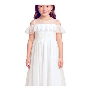 Alisa & Leo White Maxi Dress 11/12 – 3-Layer Tulle, Floral Appliqué, NWT